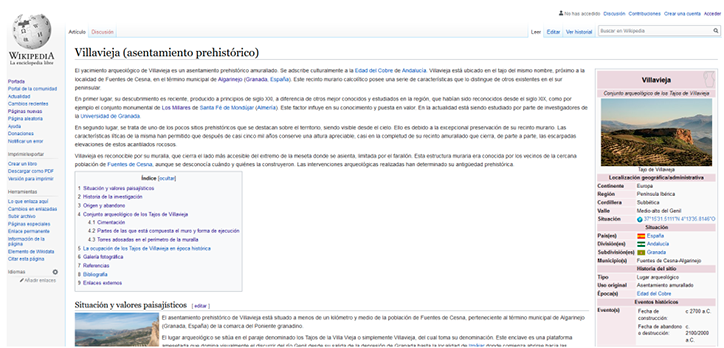 villavieja en wikipedia